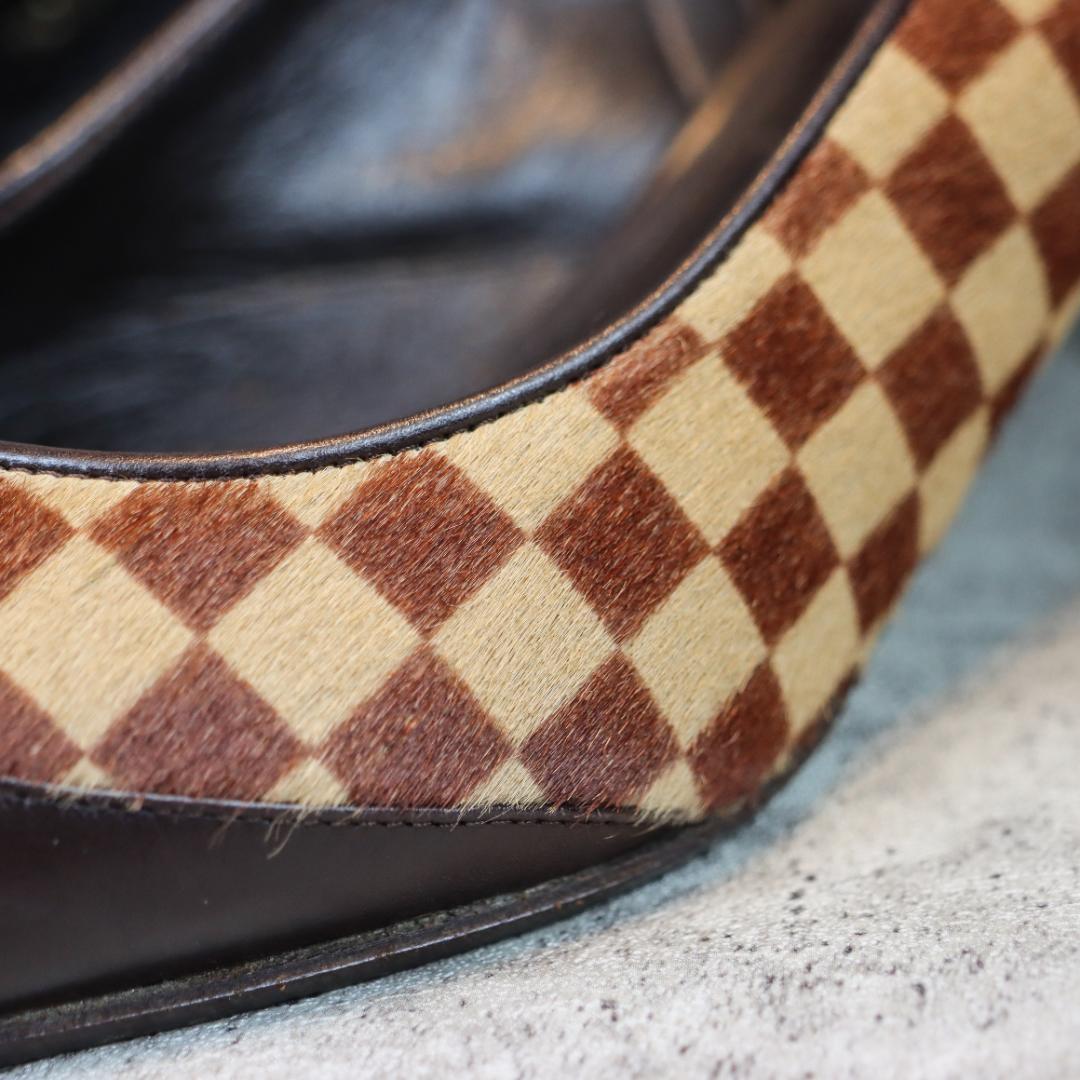 LOUIS VUITTON ハラコ パンプス レディース 高級 ミュール