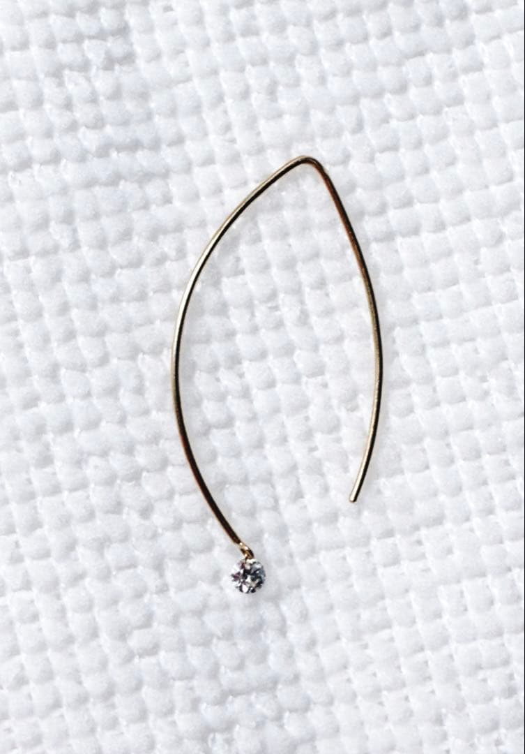 アーカー AHKAH ベアリーフピアス【片耳】K18 ダイヤモンド ゴールド