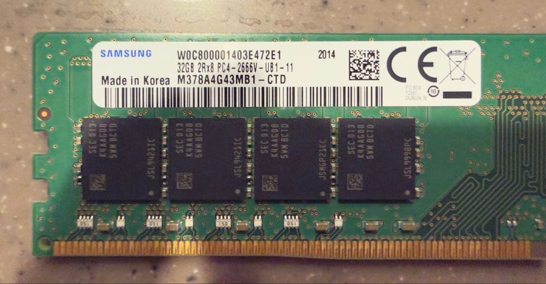 Samsung 32GB DDR4 メモリ M378A4G43MB1-CTD