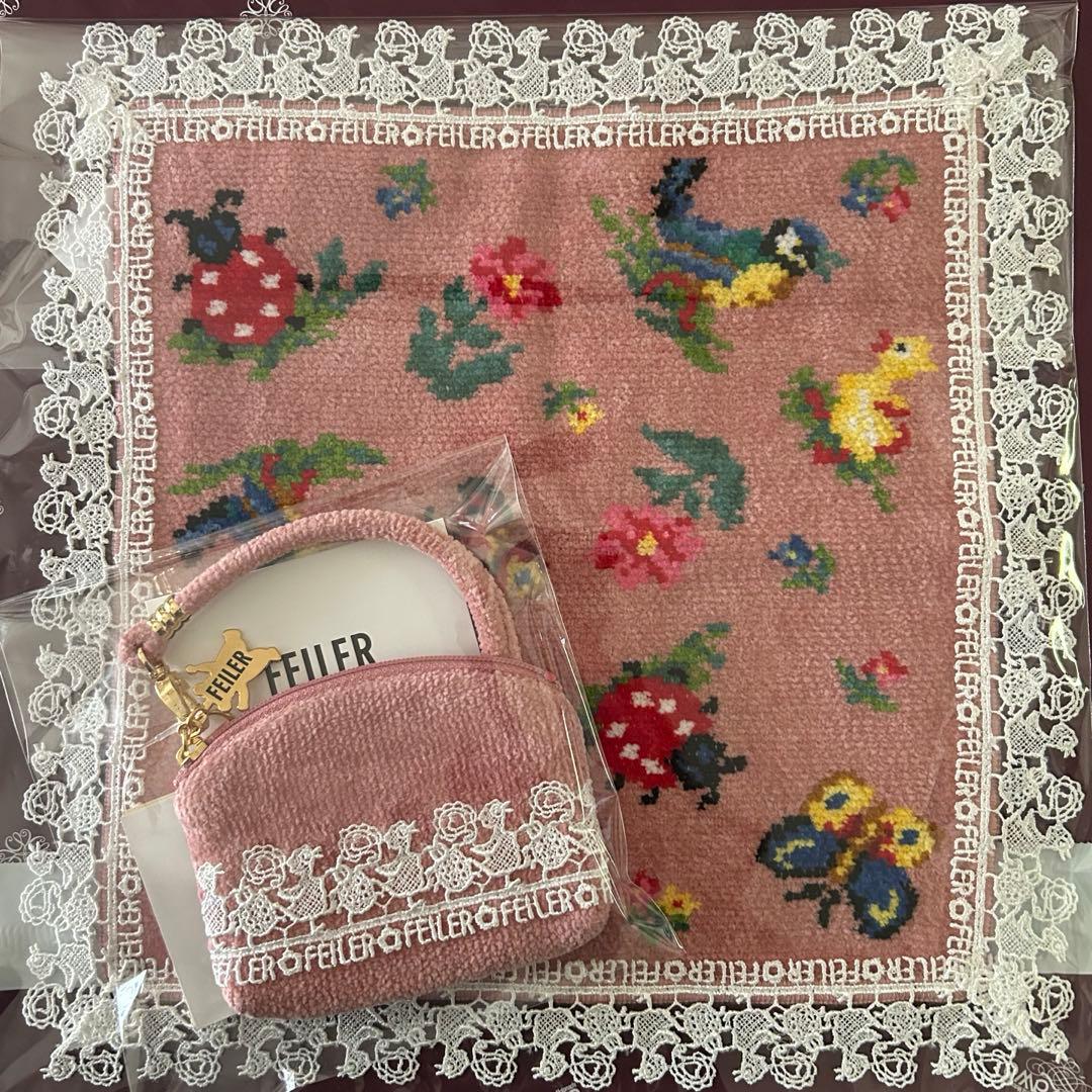 FEILER フェイラー 近沢レース ハイジ　ハンカチ サイドポーチ 2点セット