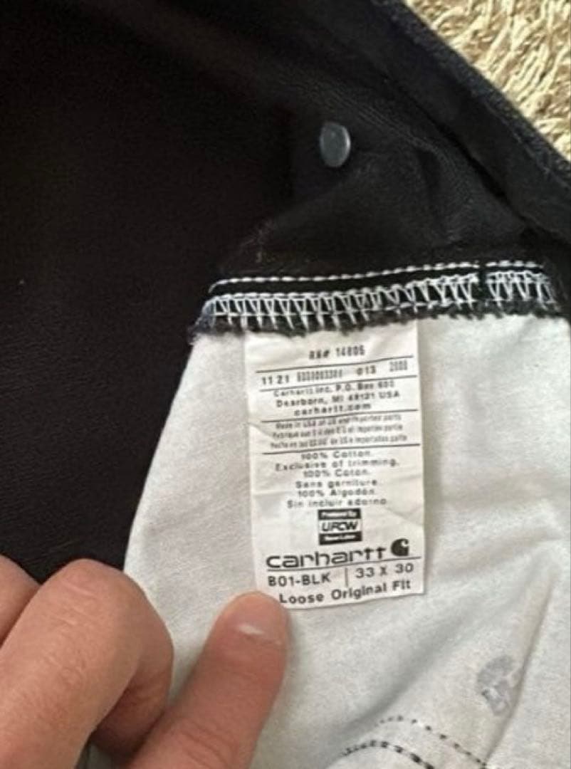 カーハート　USA製　ダブルニー　ワンウォッシュ　w33L30