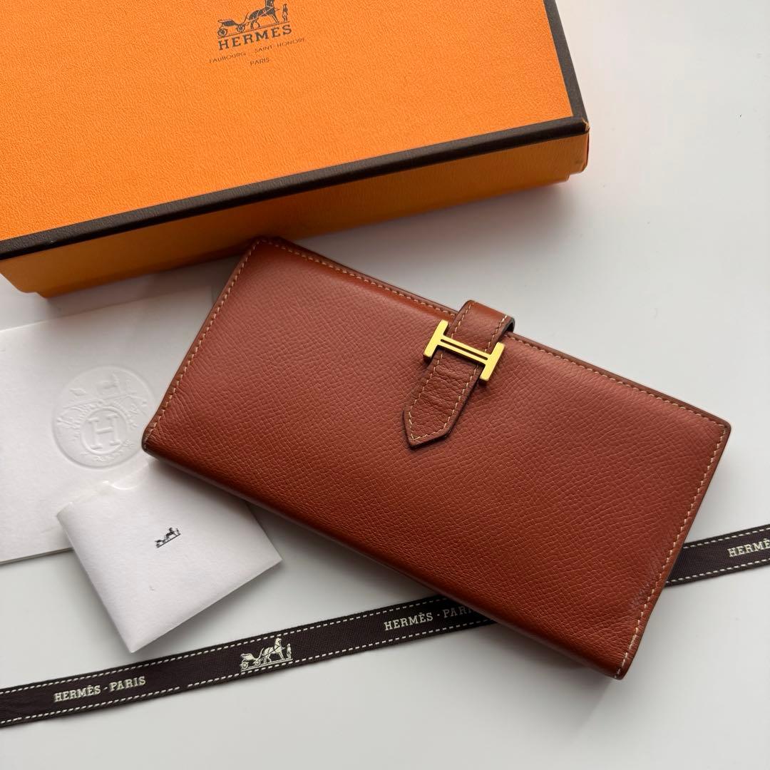 【美品】 185 HERMES エルメス ベアン 2つ折り長財布