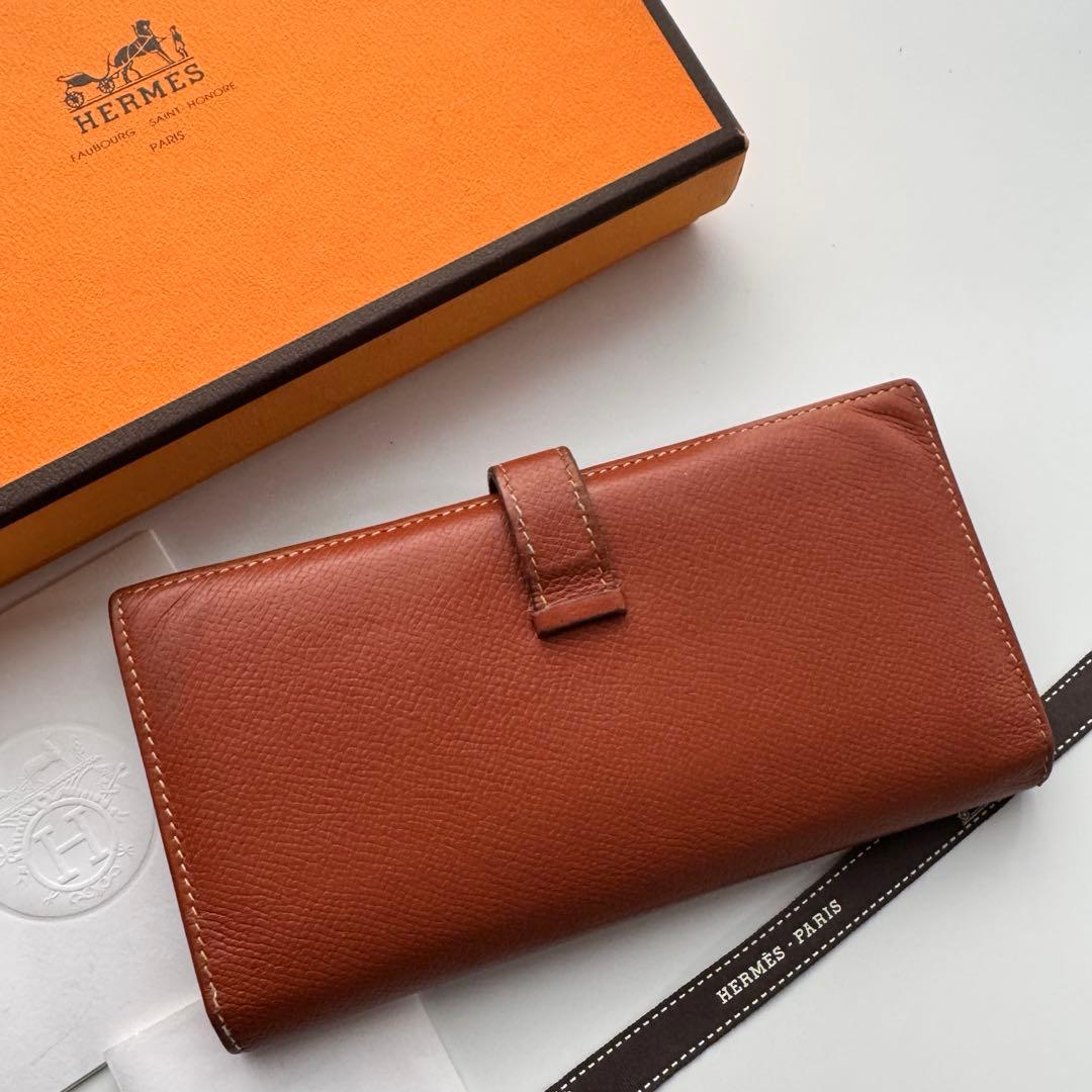 【美品】 185 HERMES エルメス ベアン 2つ折り長財布