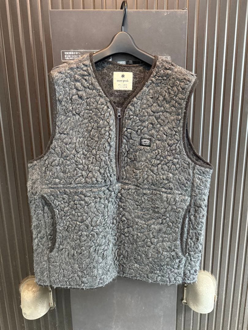 【極美品】スノーピーク ウールフリースベスト グレー Lサイズ 日本製