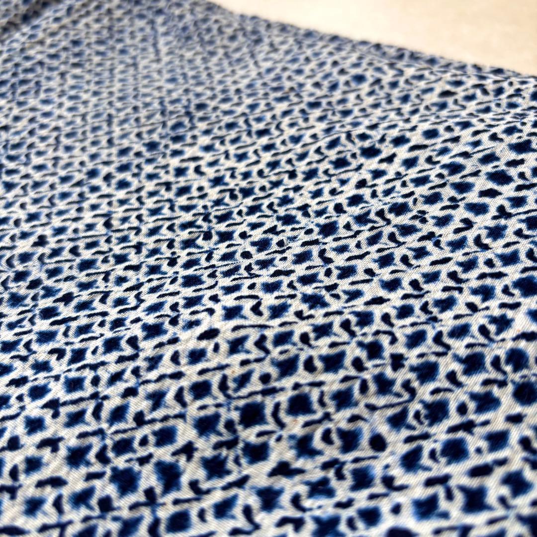 【未使用品】しつけ付 有松 鳴海 本絞り 綿 浴衣 総絞り着丈158 紺