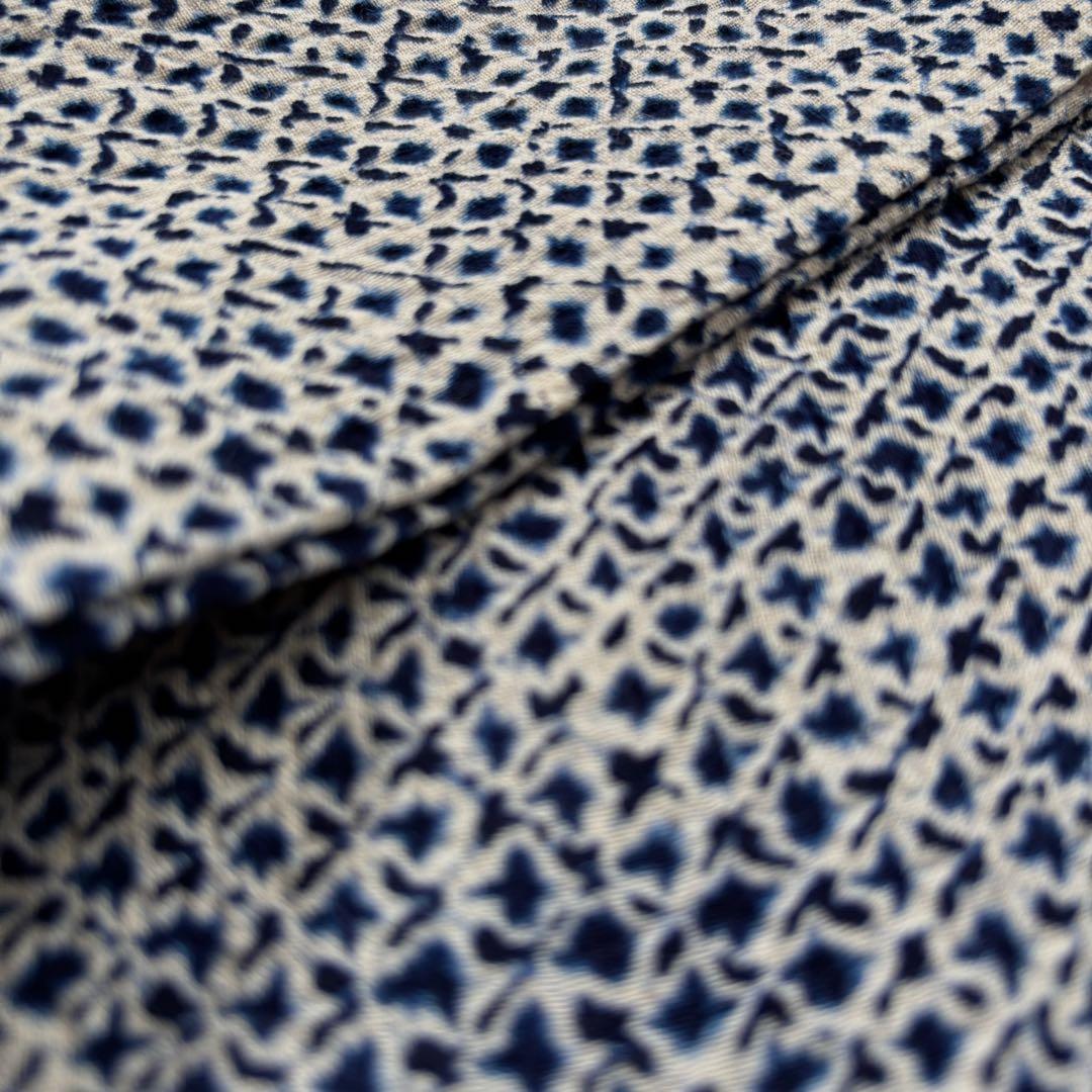 【未使用品】しつけ付 有松 鳴海 本絞り 綿 浴衣 総絞り着丈158 紺