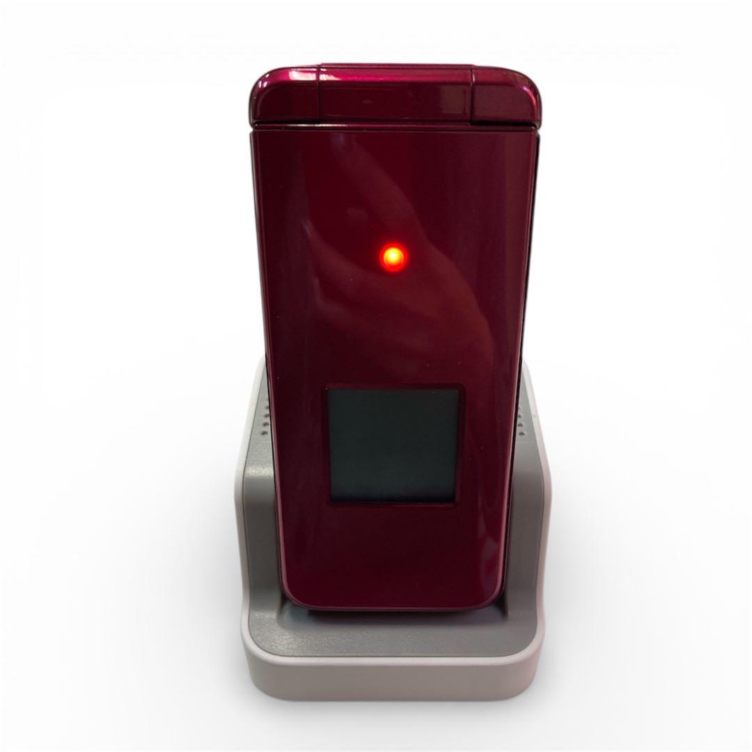 美品 京セラ KYF43 かんたんケータイライト ガラケー ワインレッド 箱