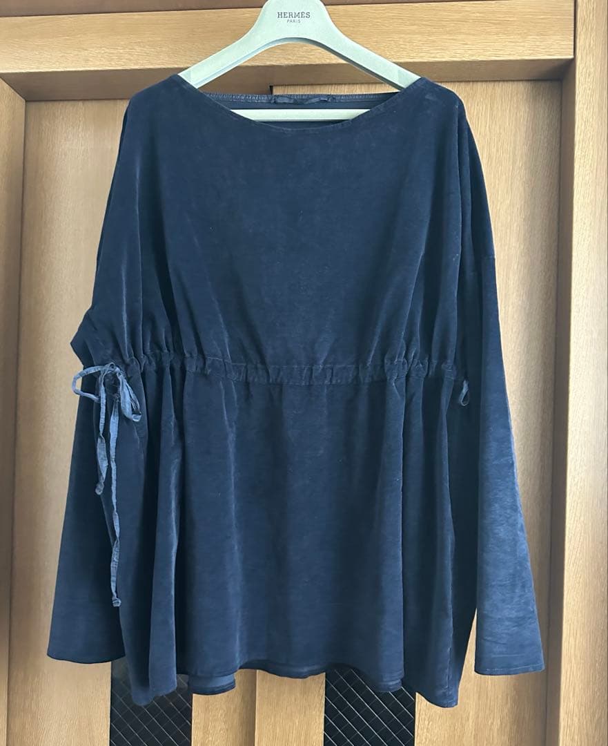 ALBUM DI FAMIGLIA DRAWSTRING shirtsネイビー