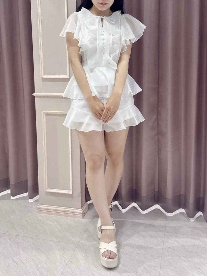 シアーフリルリボンセットアップ