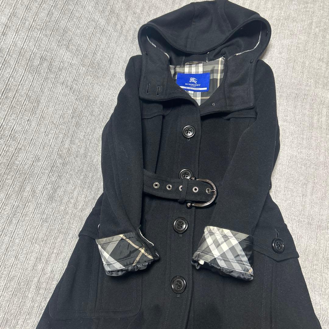 BURBERRY BLUE LABEL ロングコート38 黒　M
