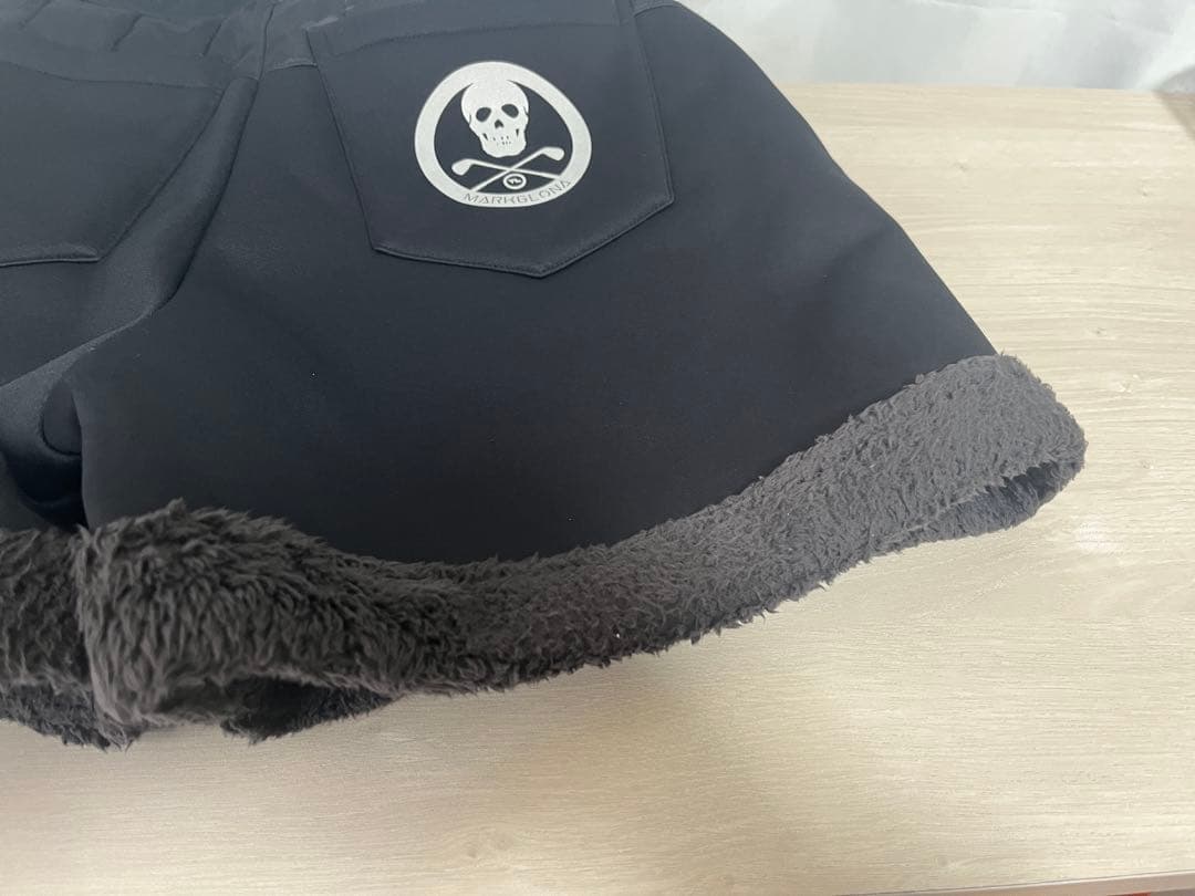 定価3.8万 MARK&LONA 裏ボア ショートパンツ 36 黒 スカル 防寒