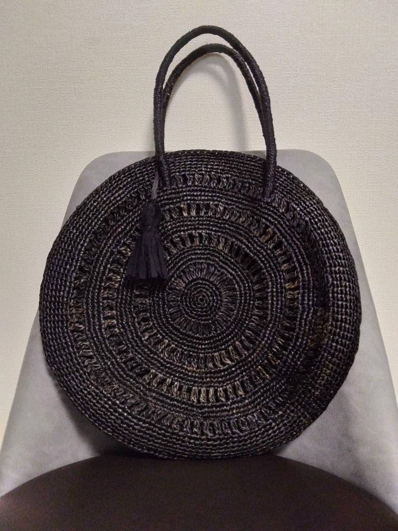 ★MAISON N.H PARIS メゾンエヌアッシュパリ★サークルバッグ黒M