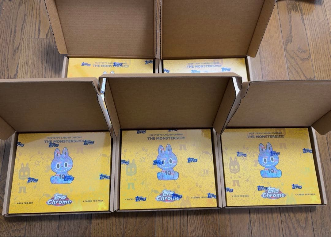 Topps Chrome Labubu ラブブ 5boxセット　新品未開封