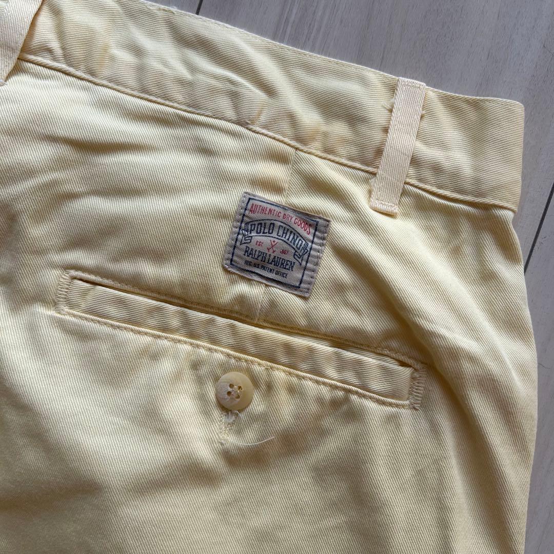 80s ポロバイラルフローレン USA製 ポロチノ 初期タグ ライトイエロー