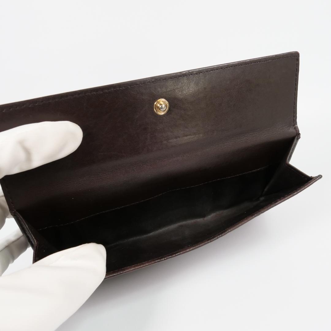 美品✨ GUCCI グッチ 長財布 シマ ハート GG レザー ダークブラウン