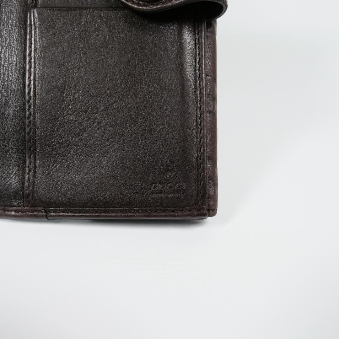 美品✨ GUCCI グッチ 長財布 シマ ハート GG レザー ダークブラウン