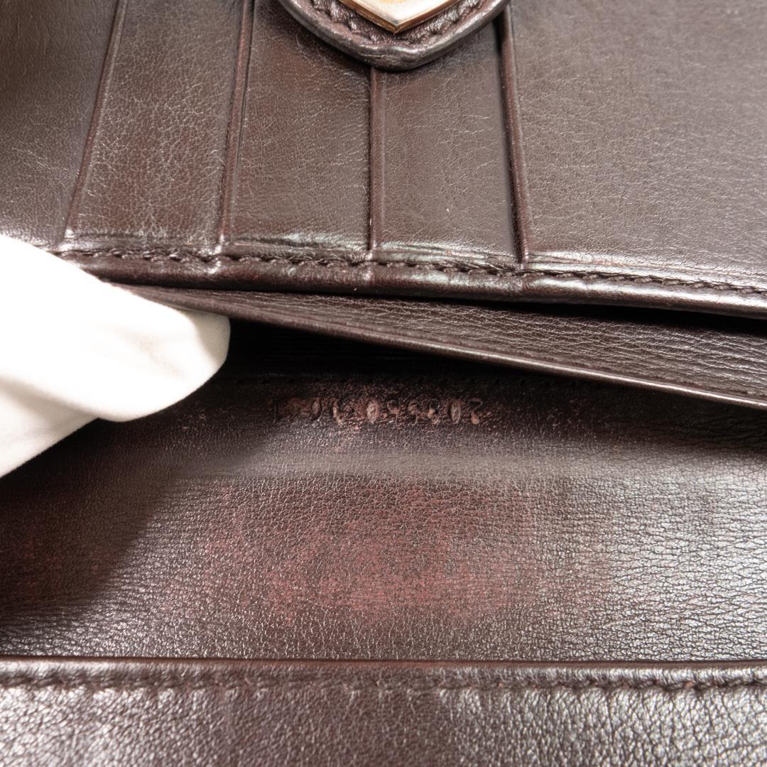 美品✨ GUCCI グッチ 長財布 シマ ハート GG レザー ダークブラウン