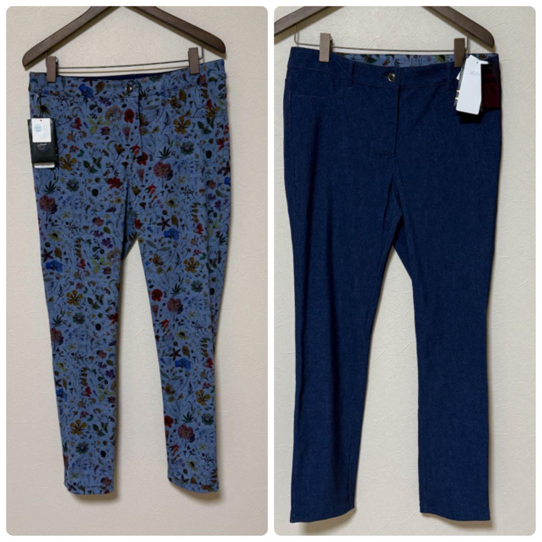 新品　Leilianレリアン　13＋　パンツ　リバーシブル　総柄　リバティ