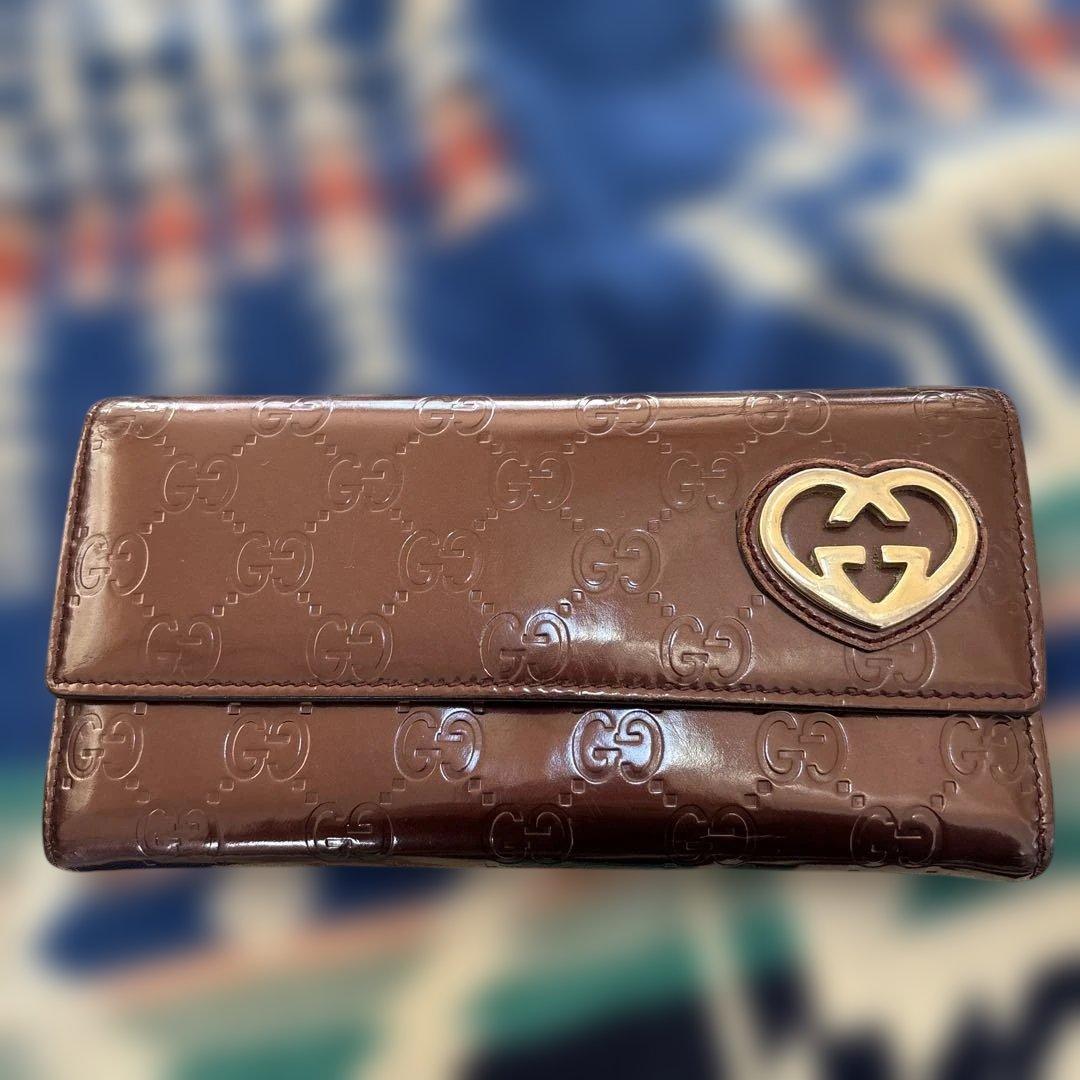 GUCCI GGパターン ボルドー長財布
