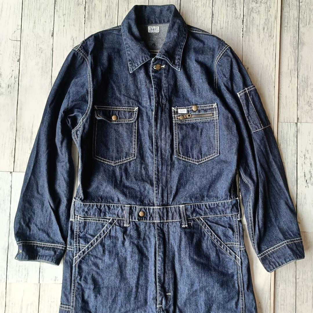 美品 Lee リー デニムつなぎ オールインワン 濃紺 M 復刻 ハウスタグ
