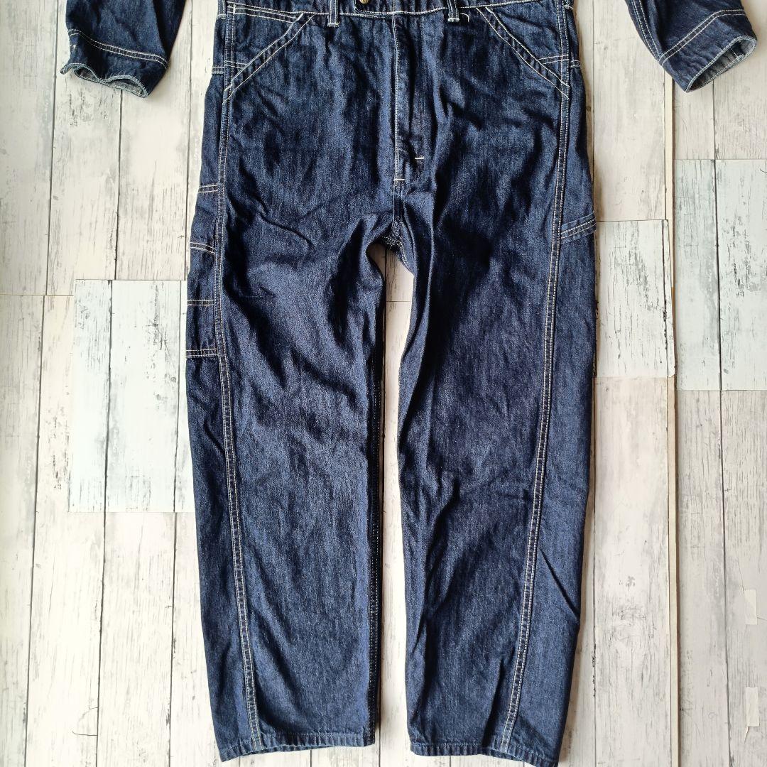 美品 Lee リー デニムつなぎ オールインワン 濃紺 M 復刻 ハウスタグ