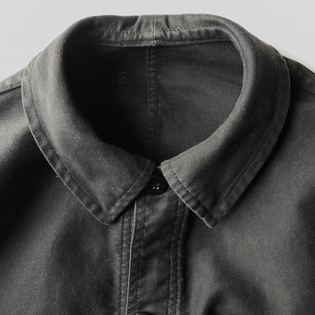 ん*か様 ブラックモールスキンフレンチワークジャケット ユーロワークj46