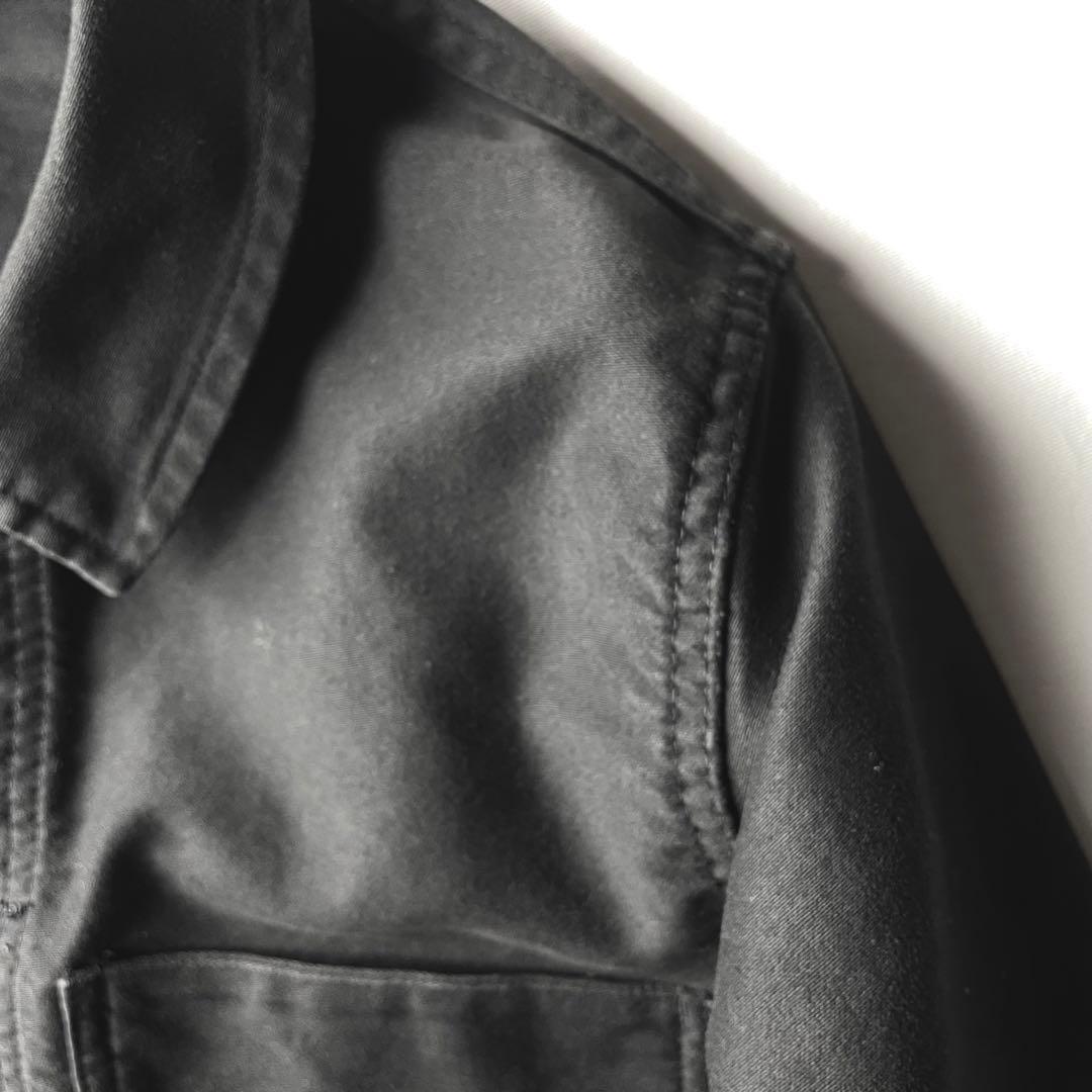 ん*か様 ブラックモールスキンフレンチワークジャケット ユーロワークj46