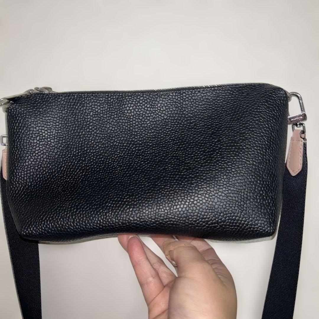 Herve Chapelierレザーショルダーバッグストラップ取り外し可能