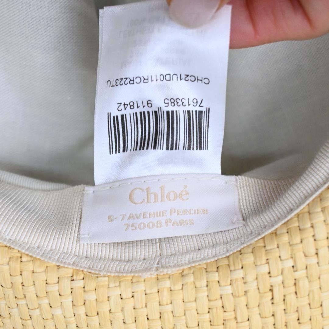 □ 45979★Chloe クロエ 帽子 ラフィア　ハット 麦わら帽子