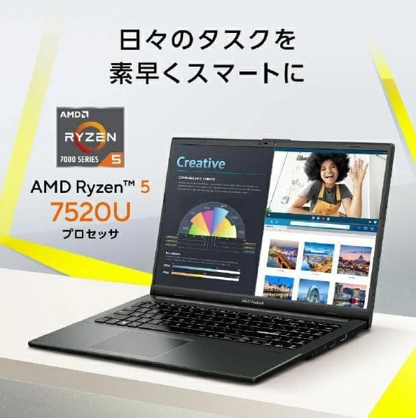 B ほぼ未使用ASUS Ryzen 5 7520U/8GB/SSD 512GB