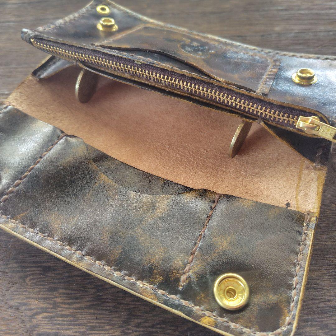 トラッカーウォレット ロング 手染め 迷彩