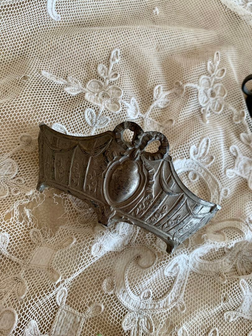 フランスアンティークジャルディニエール布花＆キャンドルホルダー＆オランダプレート