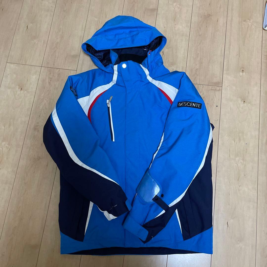 DESCENTE スキーウェア 青 フード付き
