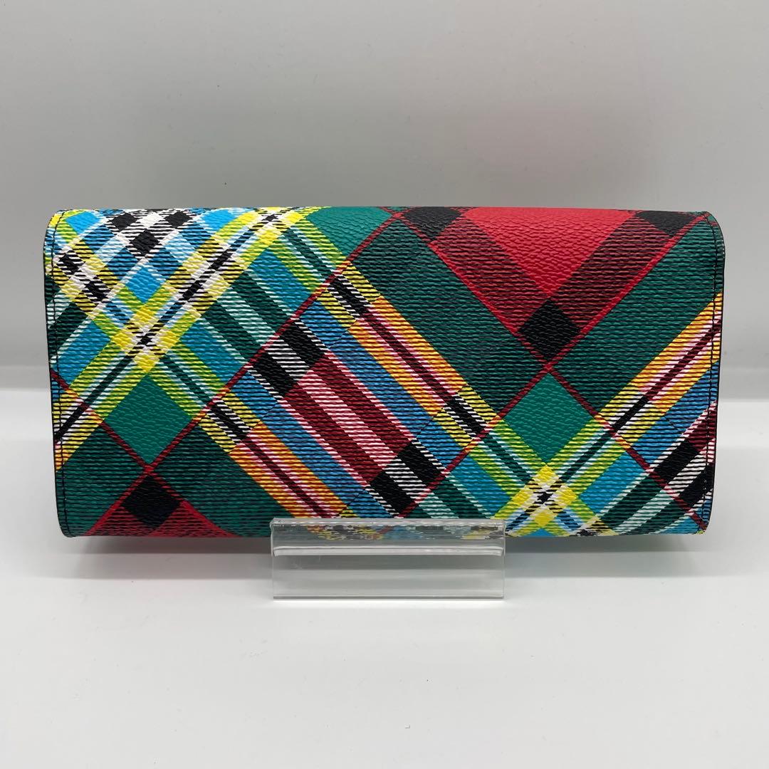 【美品】 ヴィヴィアンウエストウッド　チェック　PVC 長財布 w5