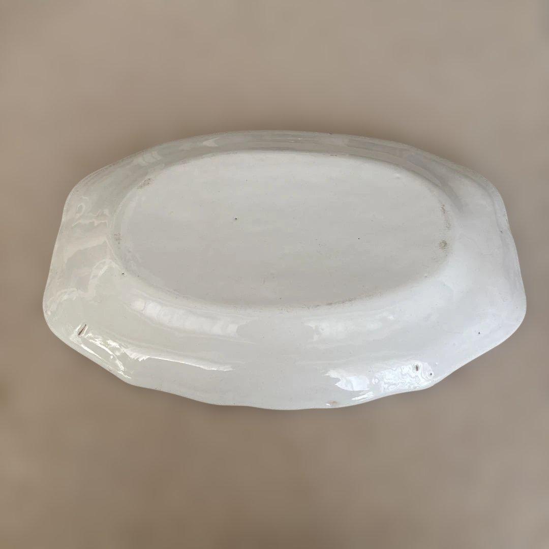 フランスアンティーク ムスティエ 花リム オーバル皿