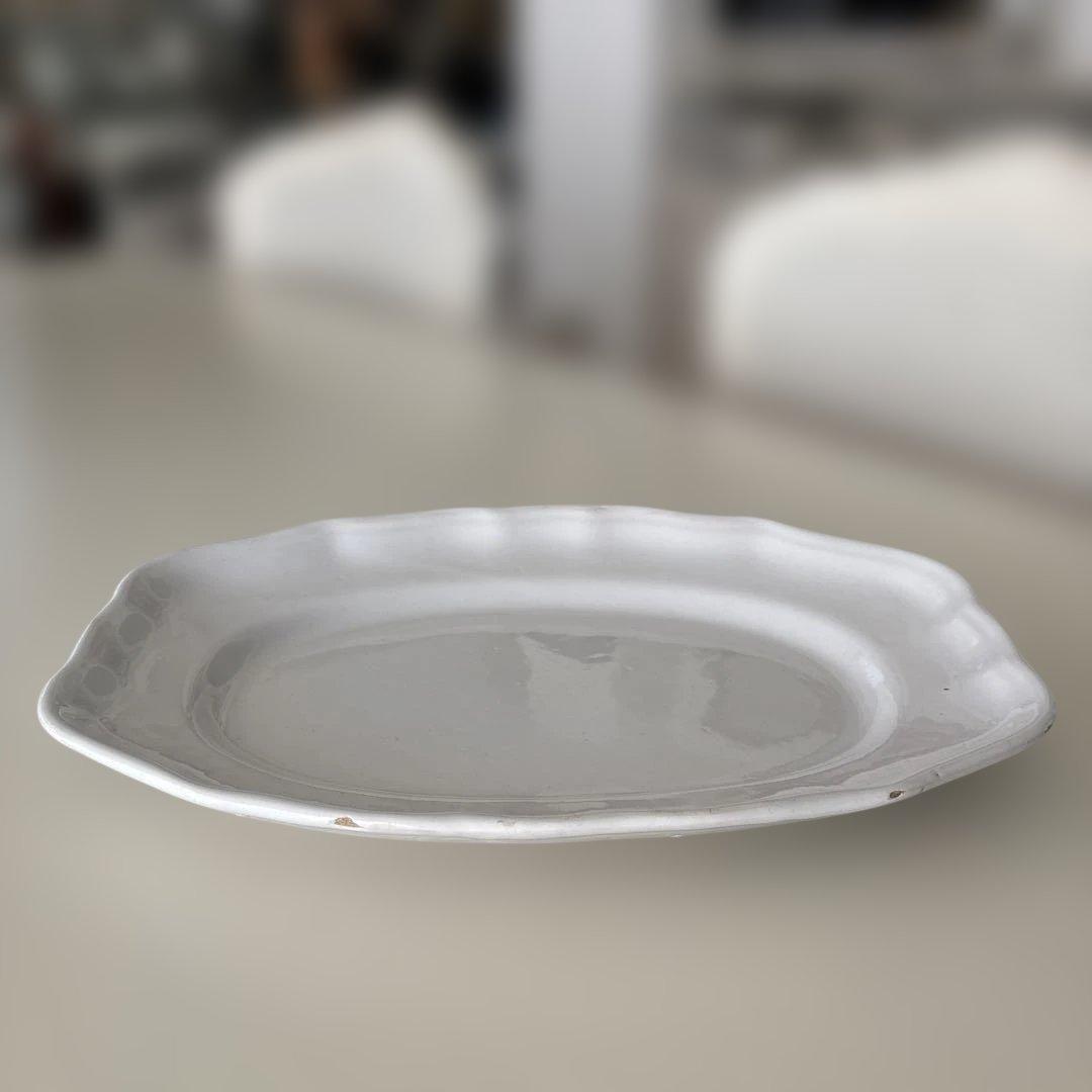 フランスアンティーク ムスティエ 花リム オーバル皿