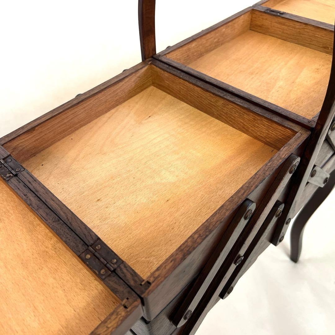 猫脚・ソーイングボックス・フランスアンティーク・小物入れ