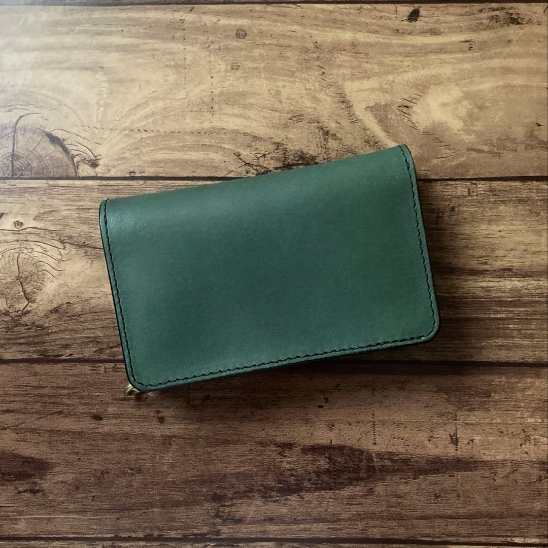【BMX】ミドルトラッカーウォレット ダークグリーン【お札を折らずに収納】