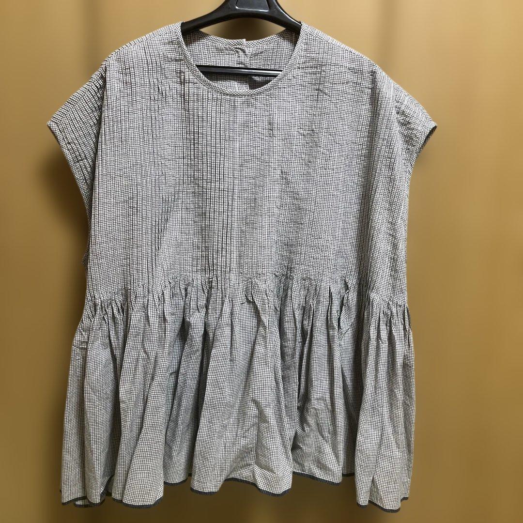 タンタン購入(maison de soil) ドビーチェックフレンチスリーブ