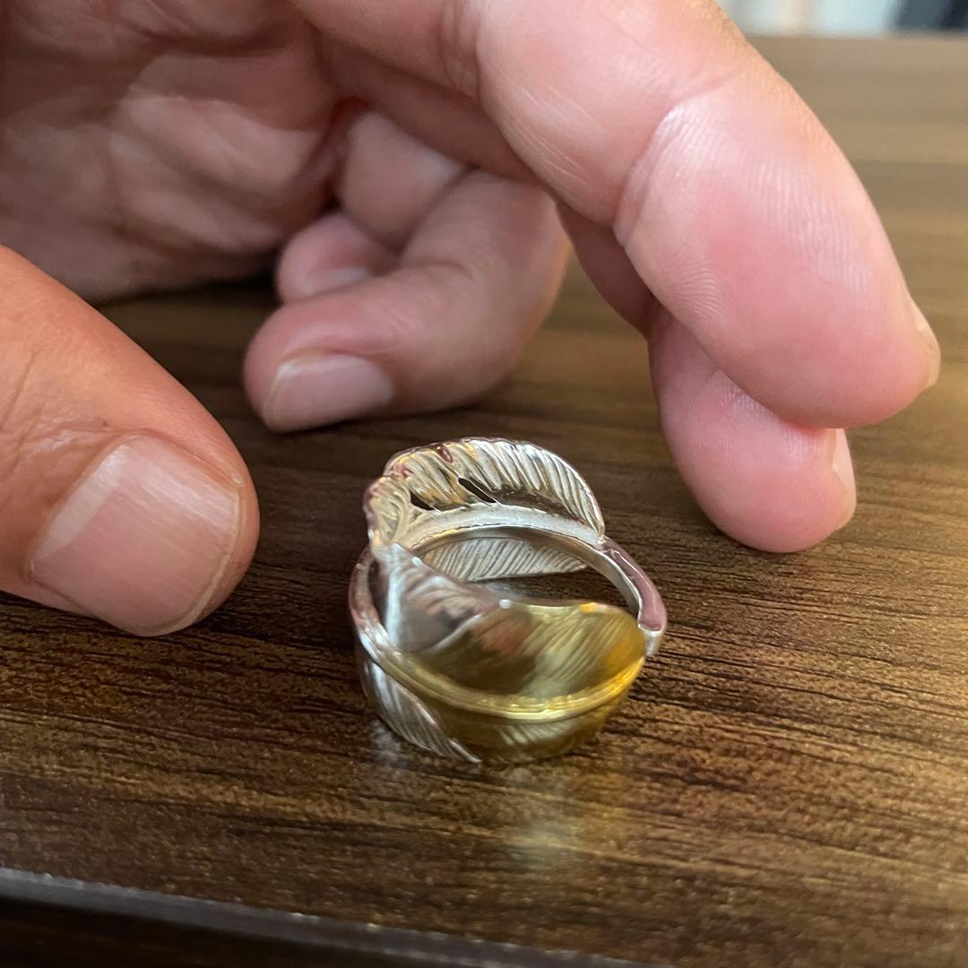 ラス1 先金 フェザー リング 指輪 アクセサリー ハンドメイド ノーブランド