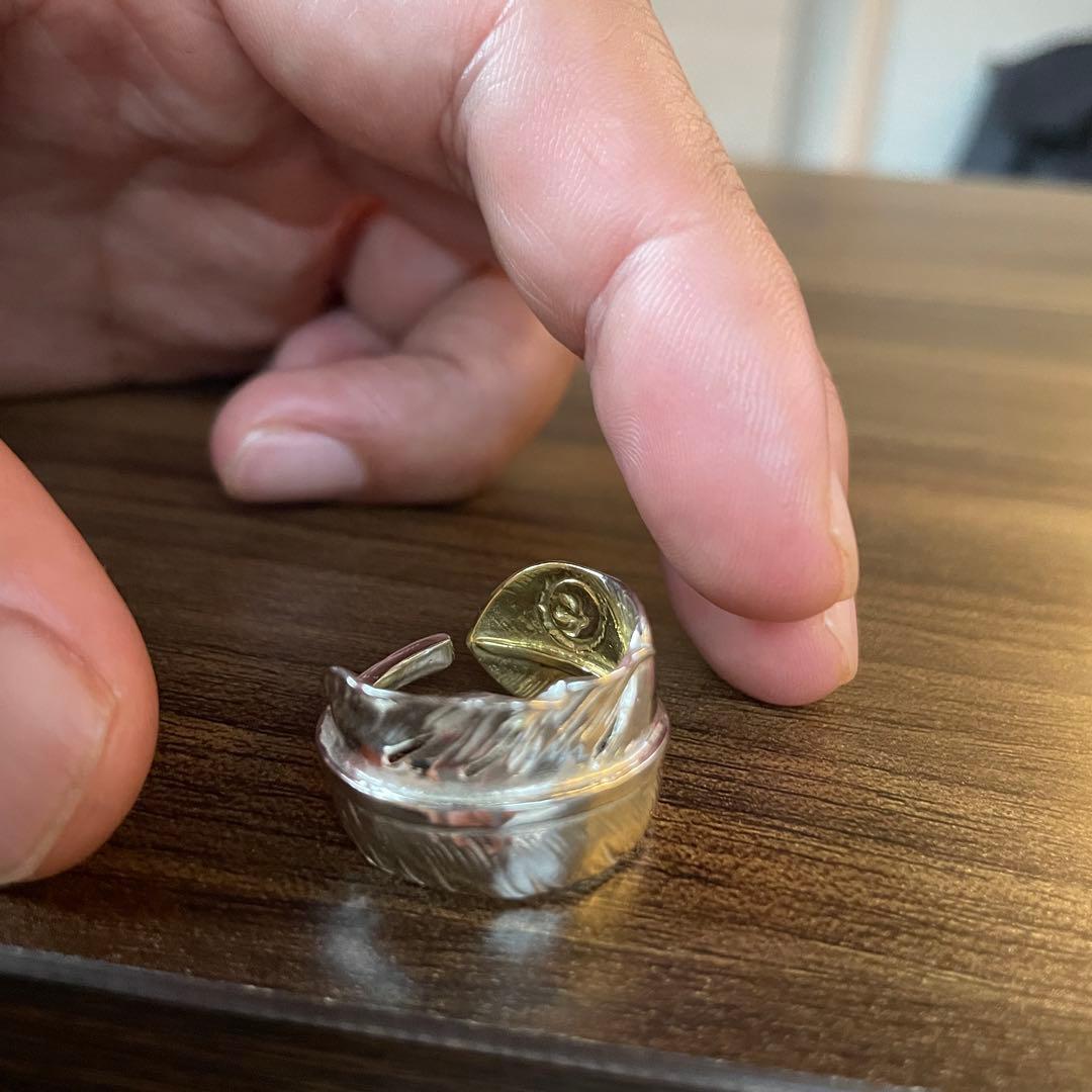 ラス1 先金 フェザー リング 指輪 アクセサリー ハンドメイド ノーブランド