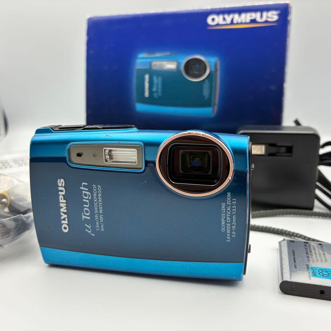 防水・内蔵メモリ1GB OLYMPUS μ TOUGH-3000 動作品 ブルー