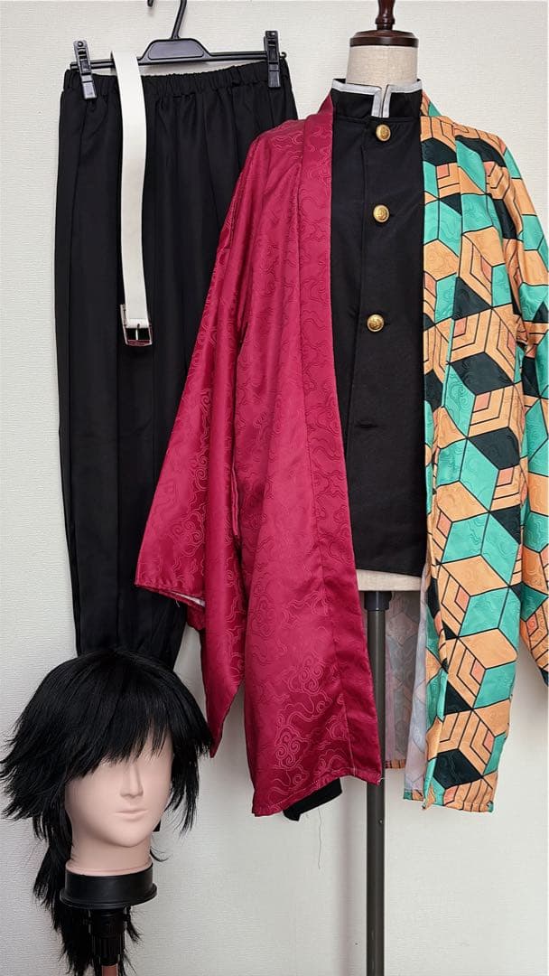 鬼滅の刃 冨岡義勇　衣装　ウィッグ付きフルセット