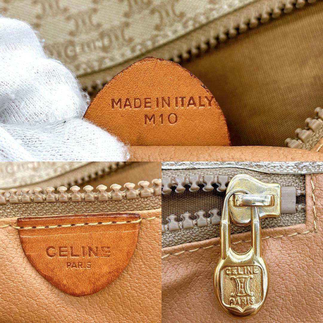 【CELINE】トートバッグ　マカダム柄　ベージュ　ブラウン　PVC