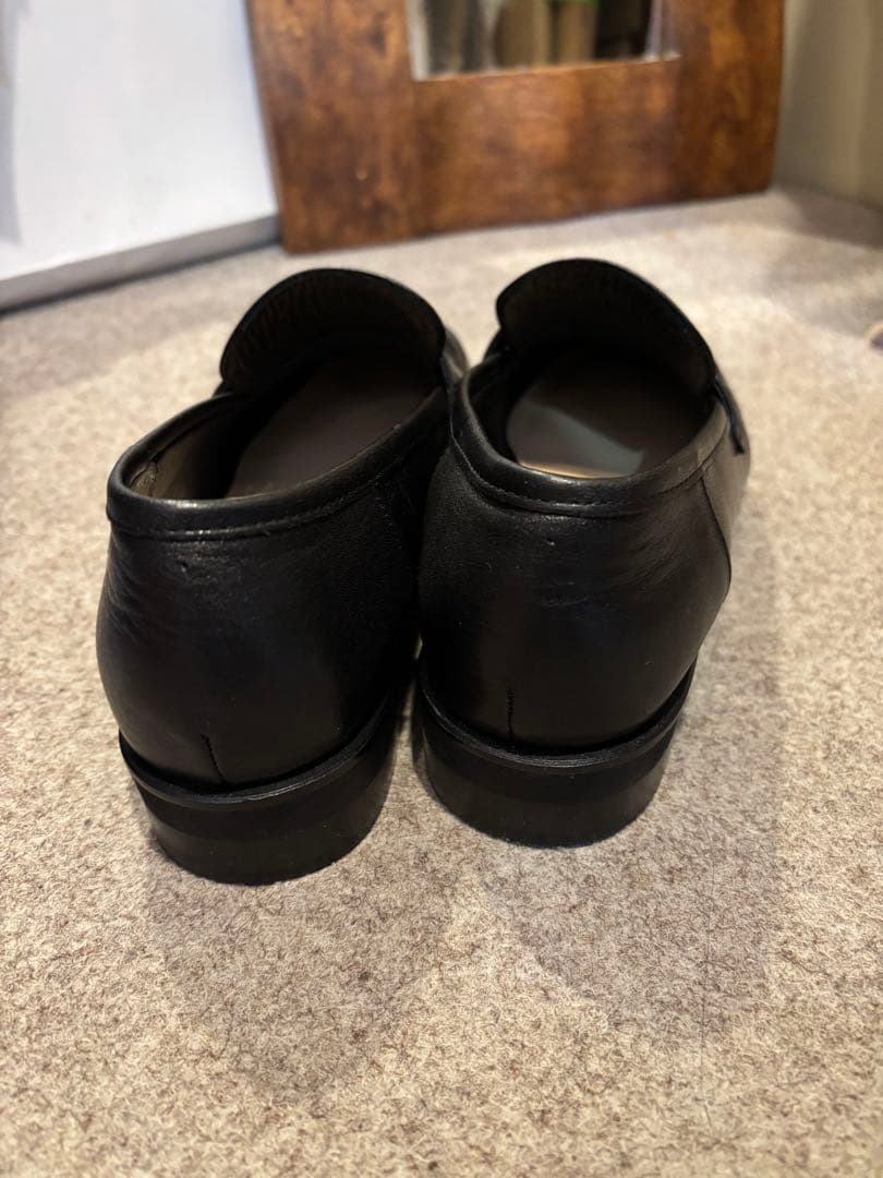 MARGARET HOWELL 黒 レザー ペニーローファー