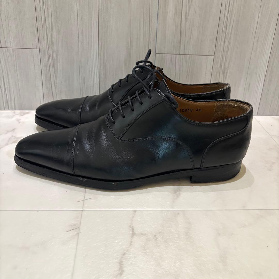 マグナーニ ストレートチップ 黒 レザー 革靴 26.5