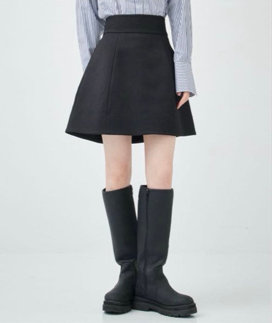 スカート CLANE /WIDE BELT CONSTRUCTIVE MINI SKIRT