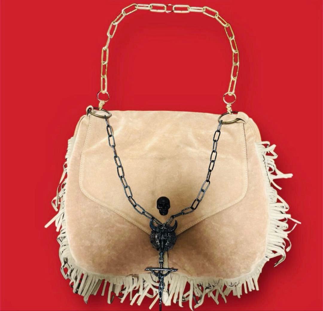 か*や様 1点物★激レア‼︎ジャンポールゴルチエ★スエードスカルフリンジショルダ