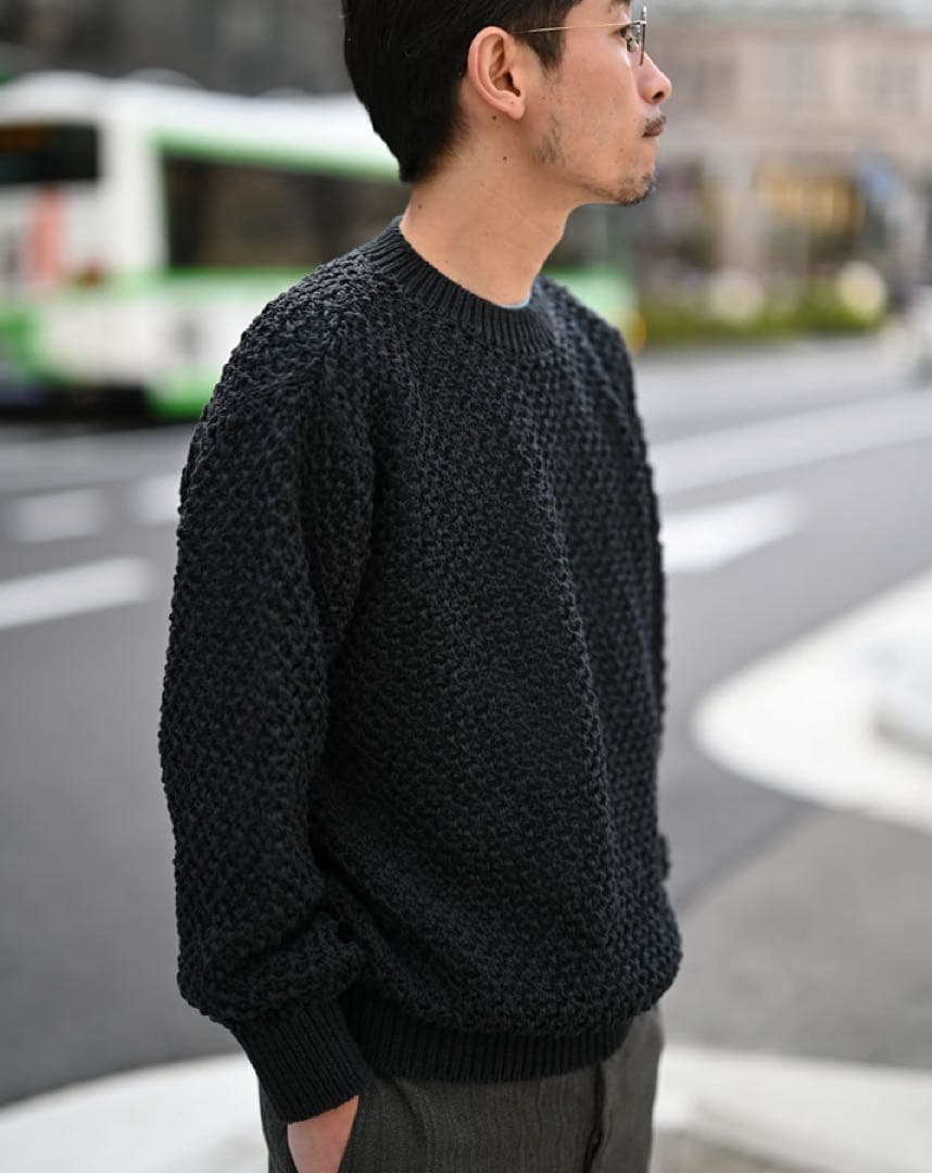 【美品】Yonetomi GIMA MESH KNIT PULLOVER