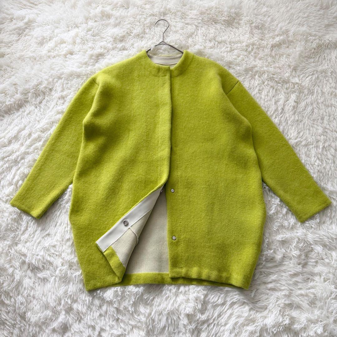 ELENDEEK ラクーンミックス ダブルカーディガン F グリーン